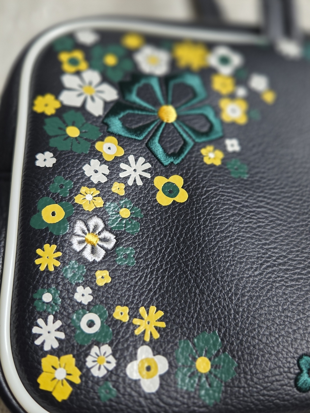 Adidas x Liberty Black Floral Tote Bag - Black with Yellow & Green Floral - Picture 6 of 11